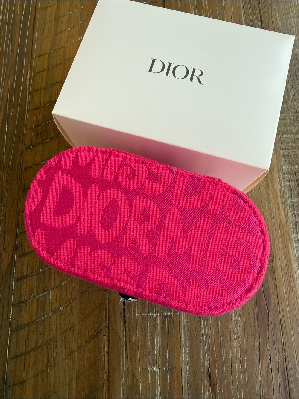 Dior Hot Pink Logo Jacquard Vanity Case - Picture 2 of 4